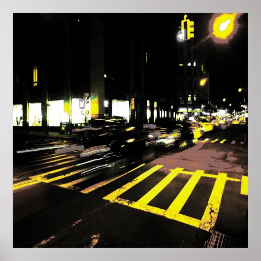 Auto in de nacht poster (Voorkant)