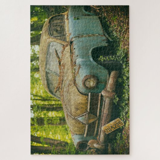 auto in de puzzel van de bossen (Verticaal)