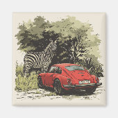 Auto in het wild magneet (Voorkant)