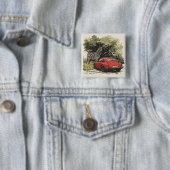 Auto in het wild vierkante button 5,1 cm (In situ)