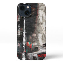 Auto in Tokyo City iPhone 13 Slim Fit Hoesje, Glan