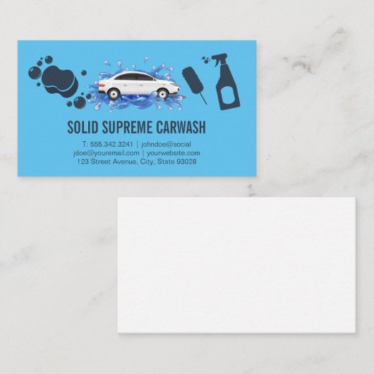 Auto in water | Schoonmaakartikelen Visitekaartje (Voorkant / Achterkant)