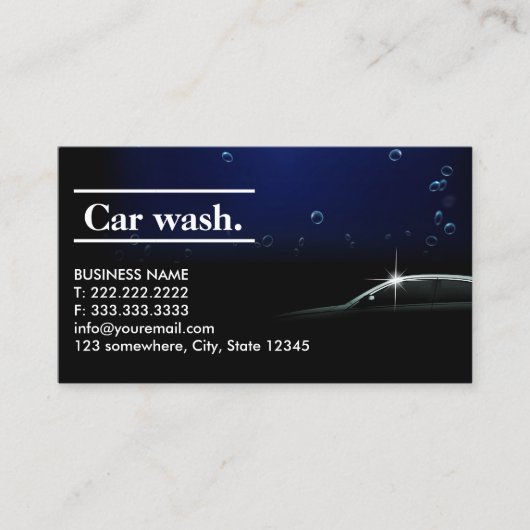 Auto-INDENDE Wash Elegant Donker Visitekaartje (Voorkant)