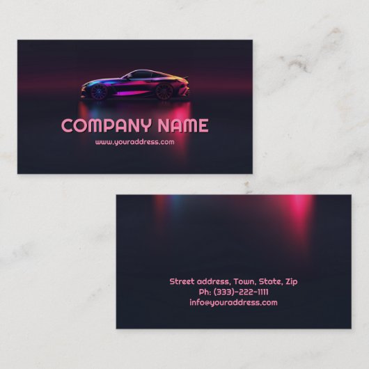 Auto-industrie kaart met gradiënt effect visitekaartje (Voorkant / Achterkant)