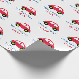 Auto inpakpapier (jongen verjaardag gepersonalisee