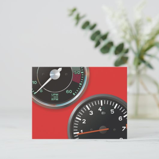 auto-instrumenten / Klassieke autometers Briefkaart (Staand voorkant)
