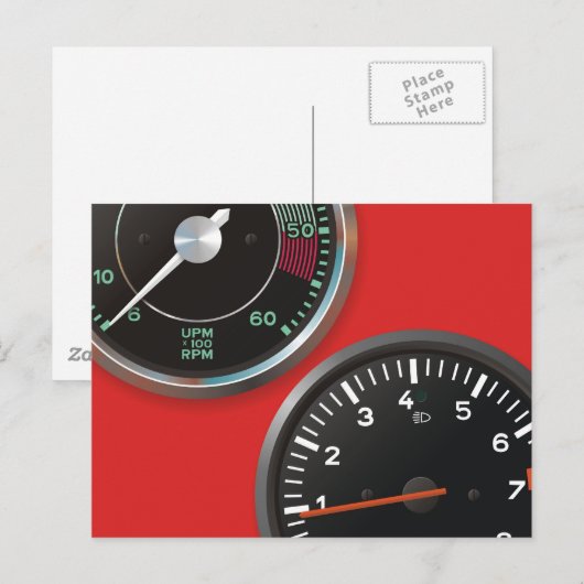 auto-instrumenten / Klassieke autometers Briefkaart (Voorkant / Achterkant)