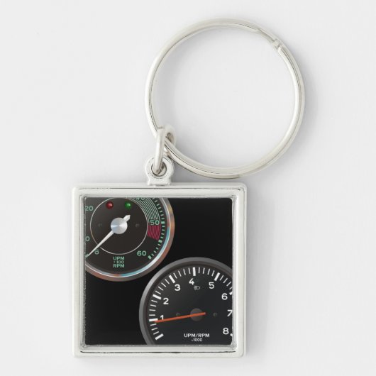  auto-instrumenten / Klassieke autometers Sleutelhanger (Voorkant)