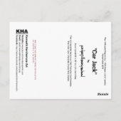 Auto Jack, Briefkaart (Achterkant)