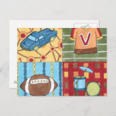 Auto, Jersey, Football en trommelkit Briefkaart (Voorkant / Achterkant)