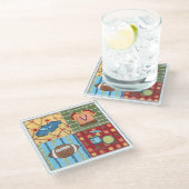 Auto, Jersey, Football en trommelkit Glazen Onderzetter (Schuin)