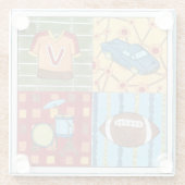 Auto, Jersey, Football en trommelkit Glazen Onderzetter (Achterkant)