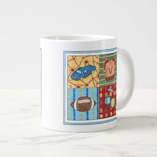 Auto, Jersey, Football en trommelkit Grote Koffiekop (Voorkant rechts)