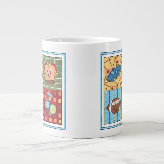 Auto, Jersey, Football en trommelkit Grote Koffiekop (Voorkant)