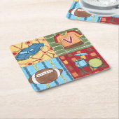 Auto, Jersey, Football en trommelkit Kartonnen Onderzetters (Schuin)