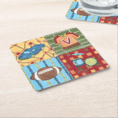 Auto, Jersey, Football en trommelkit Kartonnen Onderzetters (Schuin)