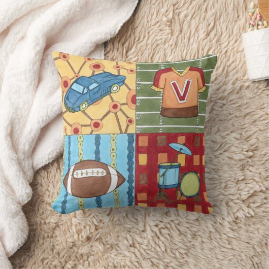 Auto, Jersey, Football en trommelkit Kussen (Deken)