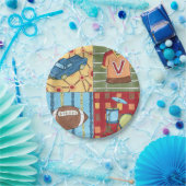 Auto, Jersey, Football en trommelkit Papieren Bordje (Feest)