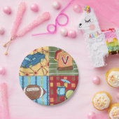 Auto, Jersey, Football en trommelkit Papieren Bordje (Feest)