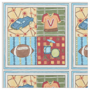 Auto, Jersey, Football en trommelkit Stof