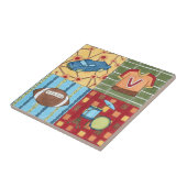 Auto, Jersey, Football en trommelkit Tegeltje (Zijkant)