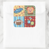 Auto, Jersey, Football en trommelkit Vierkante Sticker (Tas)