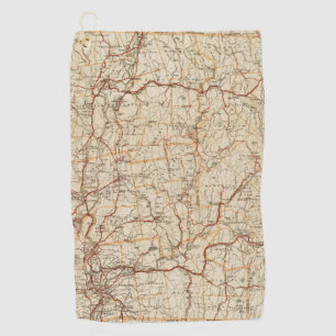 Auto kaart Massachusetts vintage geografie auto Golfhanddoek