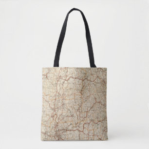 Auto kaart Massachusetts vintage geografie auto Tote Bag