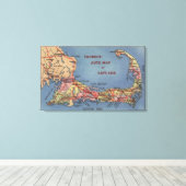 Auto-kaart van de toeristen met Cape Cod Canvas Afdruk (Insitu (Houten vloer))