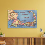 Auto-kaart van de toeristen met Cape Cod Canvas Afdruk (Insitu (Woonkamer))