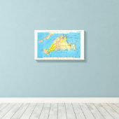 Auto Kaart van Martha's Vineyard MA Canvas Afdruk (Insitu (Houten vloer))
