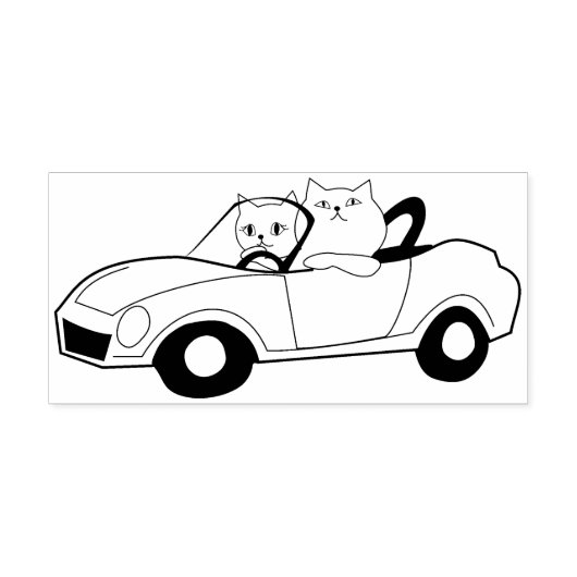 auto - kattenstempel rubberstempel (Afrduk)