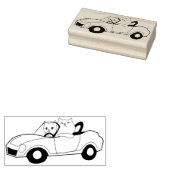auto - kattenstempel rubberstempel (Gestempeld)