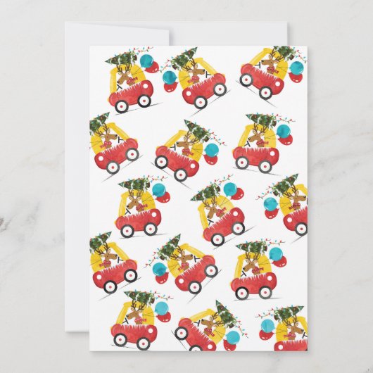 Auto Kerstmis Verjaardag Uitnodigen Jongens Auto U Kaart (Achterkant)