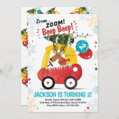 Auto Kerstmis Verjaardag Uitnodigen Jongens Auto U Kaart (Voorkant / Achterkant)