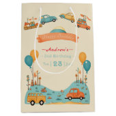 Auto kinderen verjaardag thema medium cadeauzakje (Voorkant)