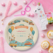 Auto kinderen verjaardag thema papieren bordje (Feest)