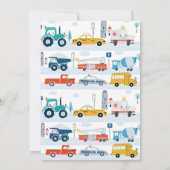 Auto Kinderverjaardagsfeest Uitnodiging (Achterkant)