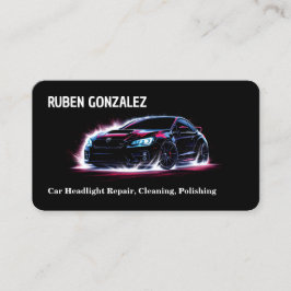 Auto koplamp lens restauratie visitekaartje