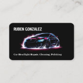 Auto Koplamp Restauratie Custom QR Visitekaartje (Voorkant)