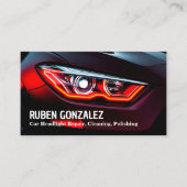 Auto koplamp restauratie detaillering QR Visitekaartje (Voorkant)