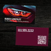 Auto koplamp restauratie detaillering QR Visitekaartje