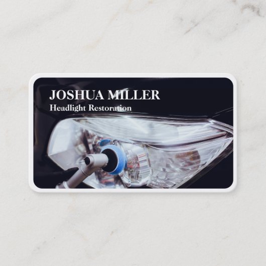 Auto koplamp restauratie visitekaartje (Voorkant)