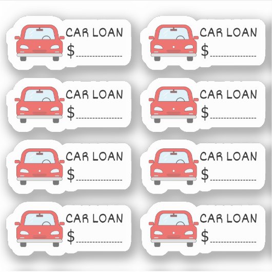 Auto Lening Herinnering Bill Due Tracker Bujo Plan Sticker (Voorkant)