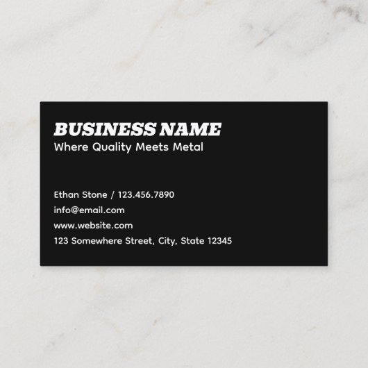 Auto Lichaam Auto Visitekaartje (Achterkant)