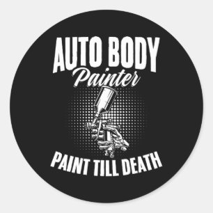 Auto Lichaam Schilder Tot Dood AutoLichaam Auto PA Ronde Sticker