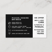 Auto Logo, Auto Dealer Visitekaartje (Achterkant)