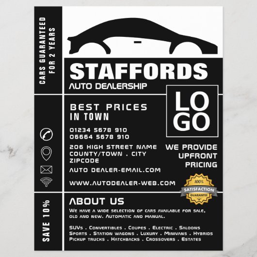 Auto Logo, Auto Dealership Adverteren Flyer (Voorkant)