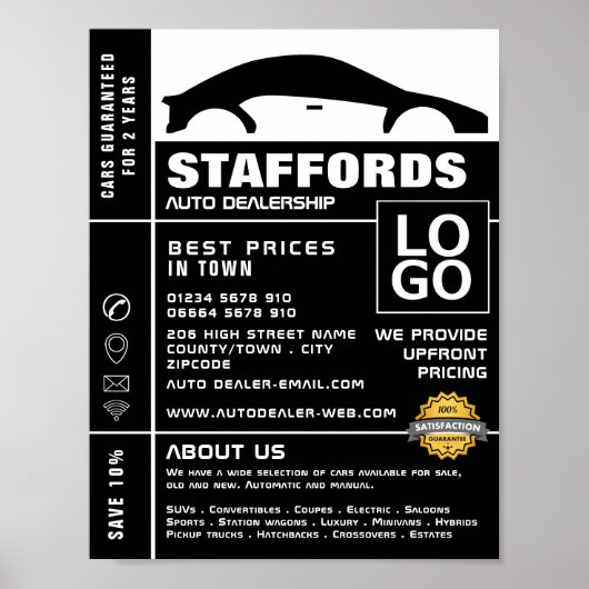 Auto Logo, Auto Dealership Adverteren Poster (Voorkant)