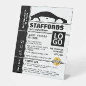 Auto Logo, Auto Dealership Adverteren Reclamebord Met Voetstuk (Voorkant)